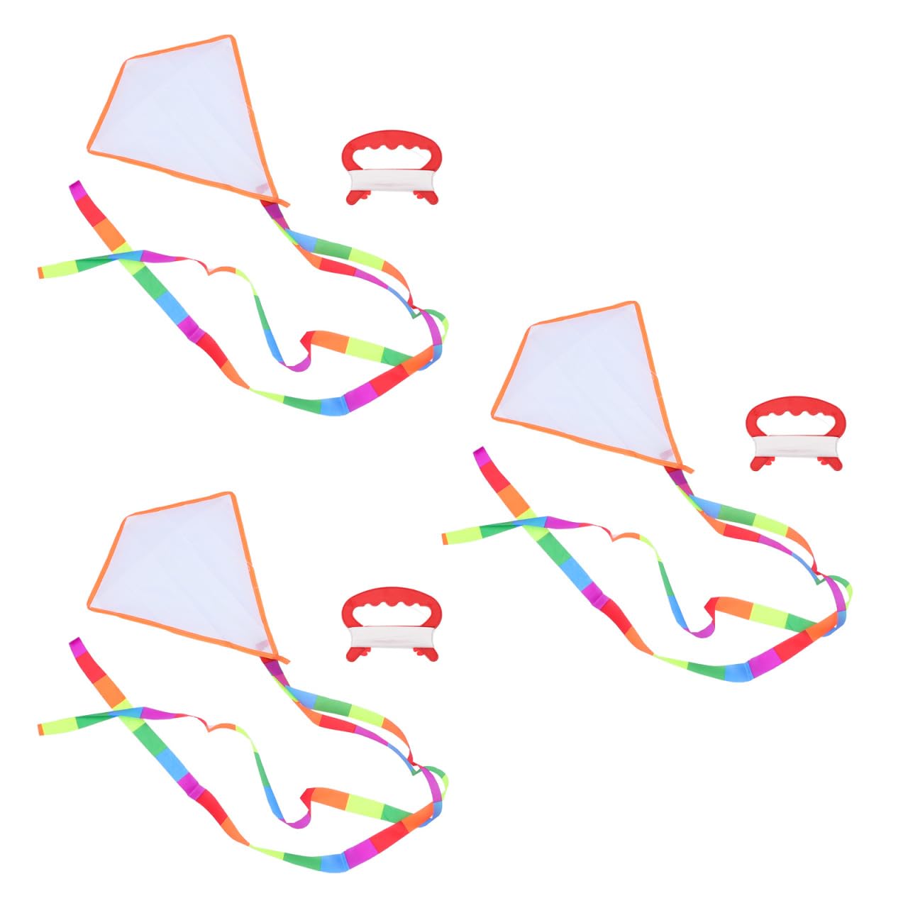 TOYANDONA DIY Kites for Kids, 3 Sets Kite Making Kit DIY Blank Painting Easy to Fly for Kids Coloring s (Random Color/with 30m String)