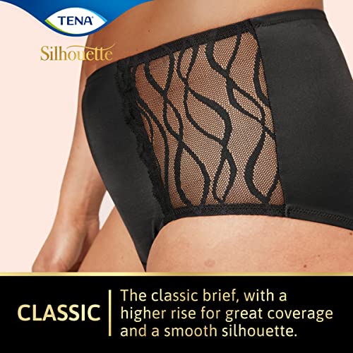 Tena-Silhouette-Womens-Washable-Incontinence-Pants-Soft-and-Stretchy-Black-3X-Protection-for-Light-Leaks-Dry-and-Secure-with-Odour-Control-Pack-of-1-Black-Size-XL