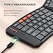 MEETION Ergonomic Foldable Bluetooth Keyboard, Split Compact Portable Keyboard for Business Travel, Ultra-Thin Folding Rechargeable Wireless Keyboards for iOS Android Windows Mac Tablet PC Smartphone