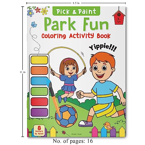Image of Pick and Paint Coloring Activity Book For Kids: Park fun