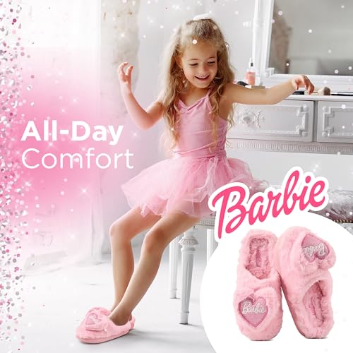 Barbie Kids Slippers Fuzzy Girls House Slippers for Kids Cozy Soft Plush Indoor and Outdoor3