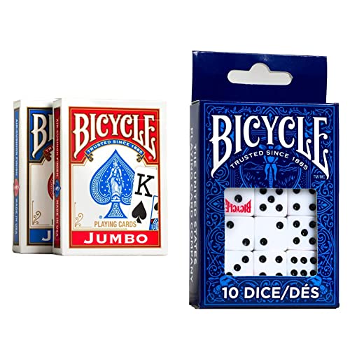 Naipes Bicycle Jumbo con Dados, Pack 2