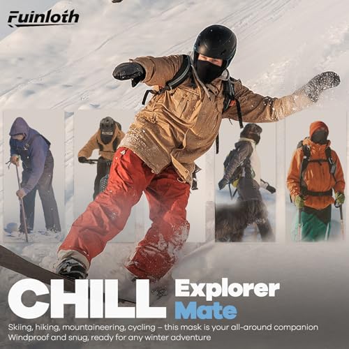 Fuinloth 2 Pack Winter Neck Gaiter, Fleece Warmer Scarf Cold Weather Face Mask Cover for Men/Women 7