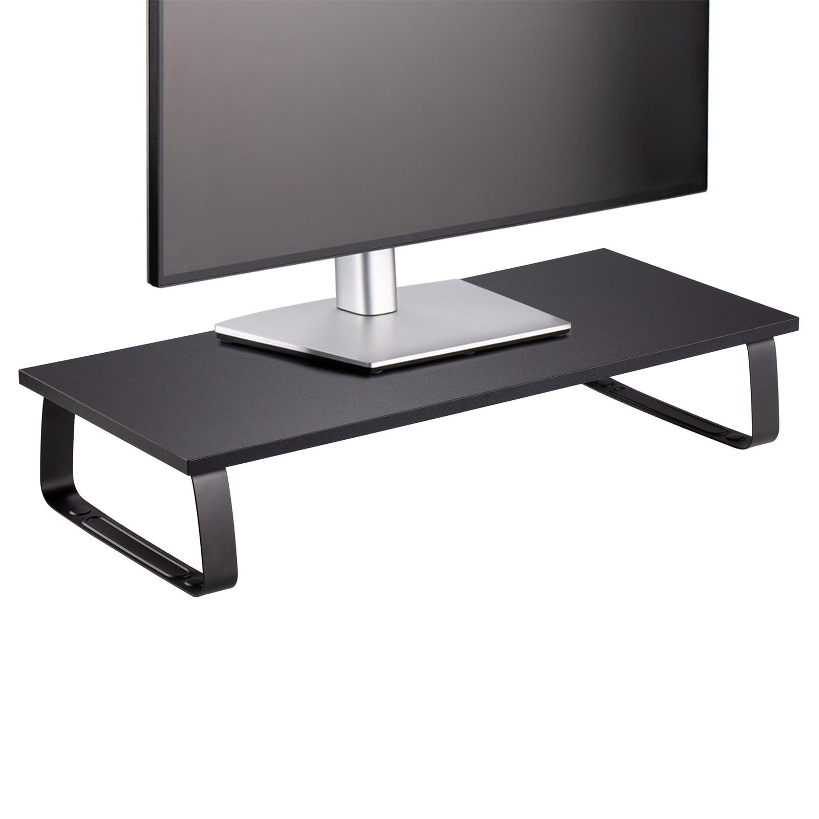 IDIMEX Monitorständer Stanford Desktop-Organizer - Schwarz, Belastbar bis 20kg, 60x26x12cm, Bildschirmaufsatz