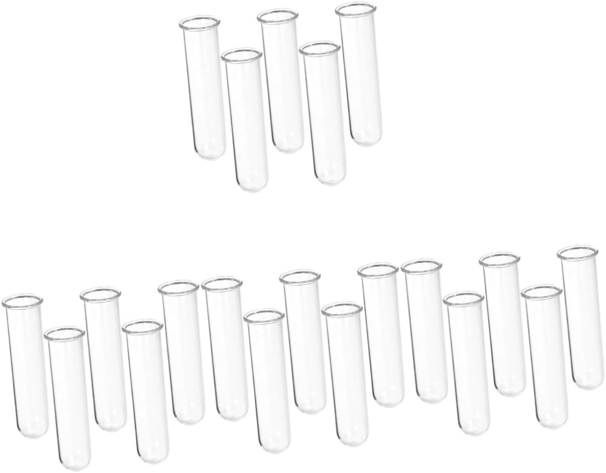 BESPORTBLE 20pcs Floral Tubes Glass Test Tube Planter for Hydroponic Plant Home Office Decor