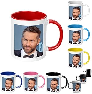 Print Maniacs Ryan Reynolds Celebrity Christian Grey Movies Christmas Birthday Secret Santa Novelty Decoration Tea Coffee Gift Present (White)