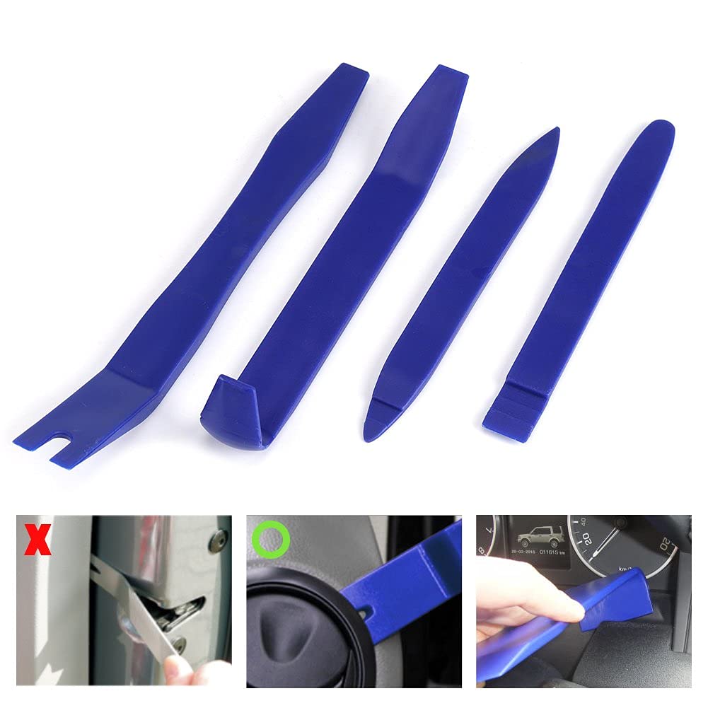 QWORK® 14 Stuks Demontagegereedschap Auto, Gereedschap Voor Het Verwijderen Van Auto Interieurpanelen Voor 488263
