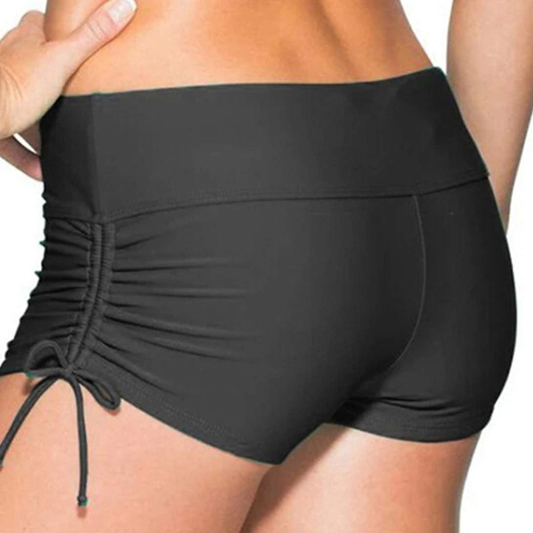 MicosuzaClassical Women's Swim Boardshorts Beach Bikini Bottoms with Adjustable Ties 7 Color XS-XXL