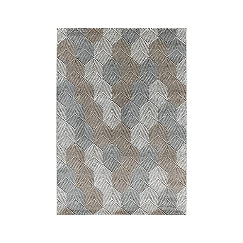 Tapis moderne à poils courts géométrique multicolore 80 x 250cm