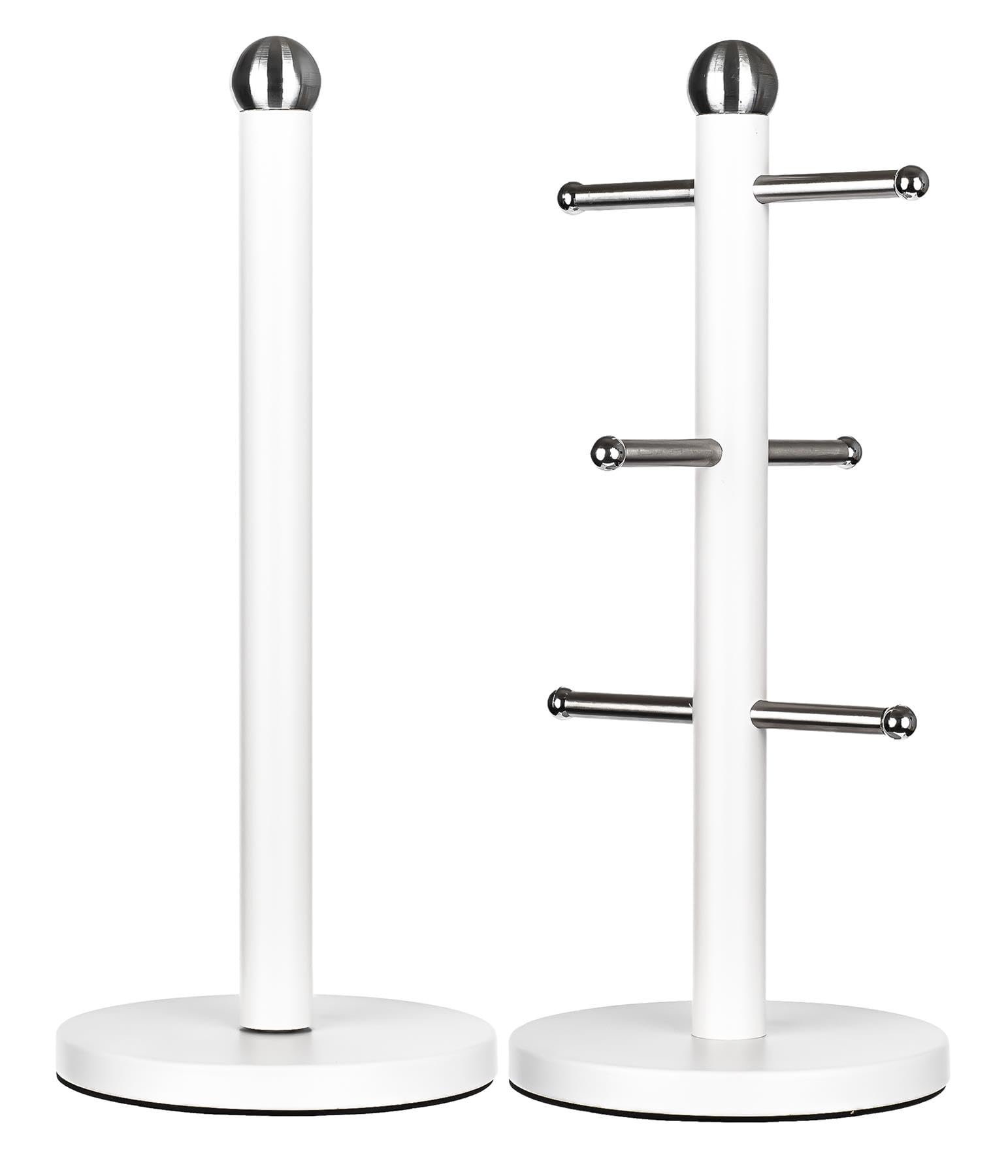 Innoteck Essentials Kitchen Paper Roll Holder And Mug Tree SetWhite from B&Q