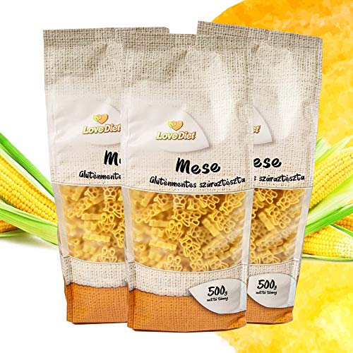 LoveDiet Maisnudeln | Glutenfrei | Vegan | 100% Mais Pasta | Glutenfreie nudeln aus Maismehl | Gluten Free | Ohne Zusätze | Alternative für Nudeln aus Maismehl | Route (3x500g) Cover