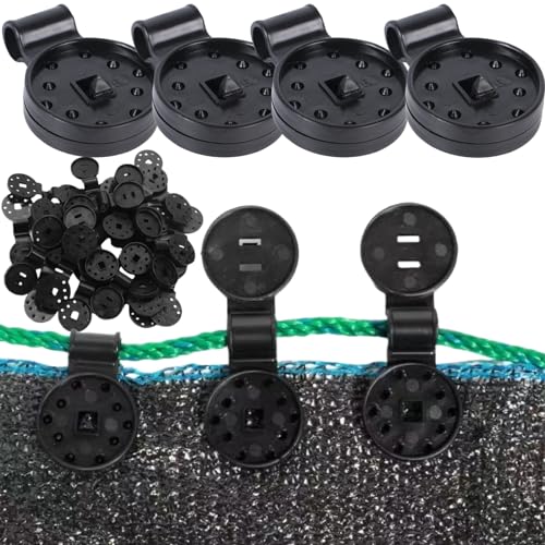 Clips De Fijaciónpara Redes,50 Piezas, Clips de Red de Jardín,Clips de Red de Sombra,Clips De Plástico para Tela Protectora,Clips Especial con Ojal,Clips De MallaSombra para Panel De Cerca Tela