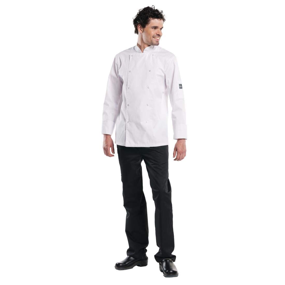 Basix Kochjacke Hilton Poco Weiß - Herren - Weiß - M