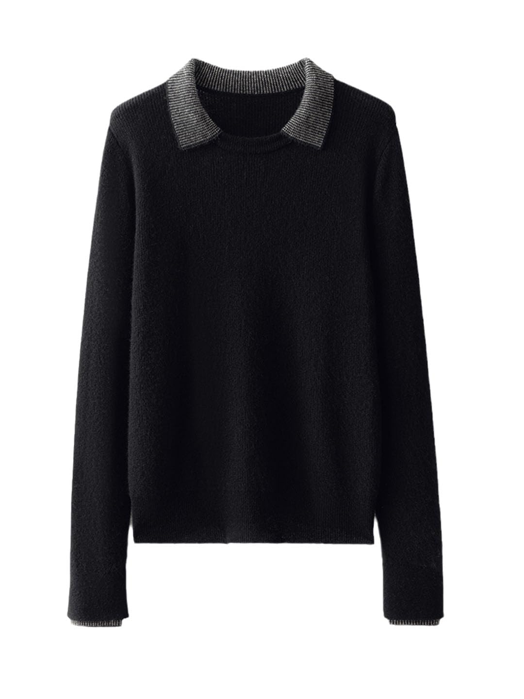 Vogrtcc Maglione Girocollo da Donna Top in Cashmere A Maniche Lunghe in Lana A Maglia Larga
