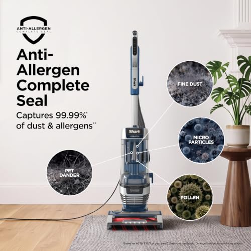 Shark Stratos Upright Vacuum, Powered Lift-Away, HEPA Seal, Navy, AZ3002​ | DuoClean, PowerFins & HairPro, Self-Cleaning Brushroll, Odor Neutralizer, LED Headlights, Easy-Empty Dust Cup, Bonus Tools​ - image 9
