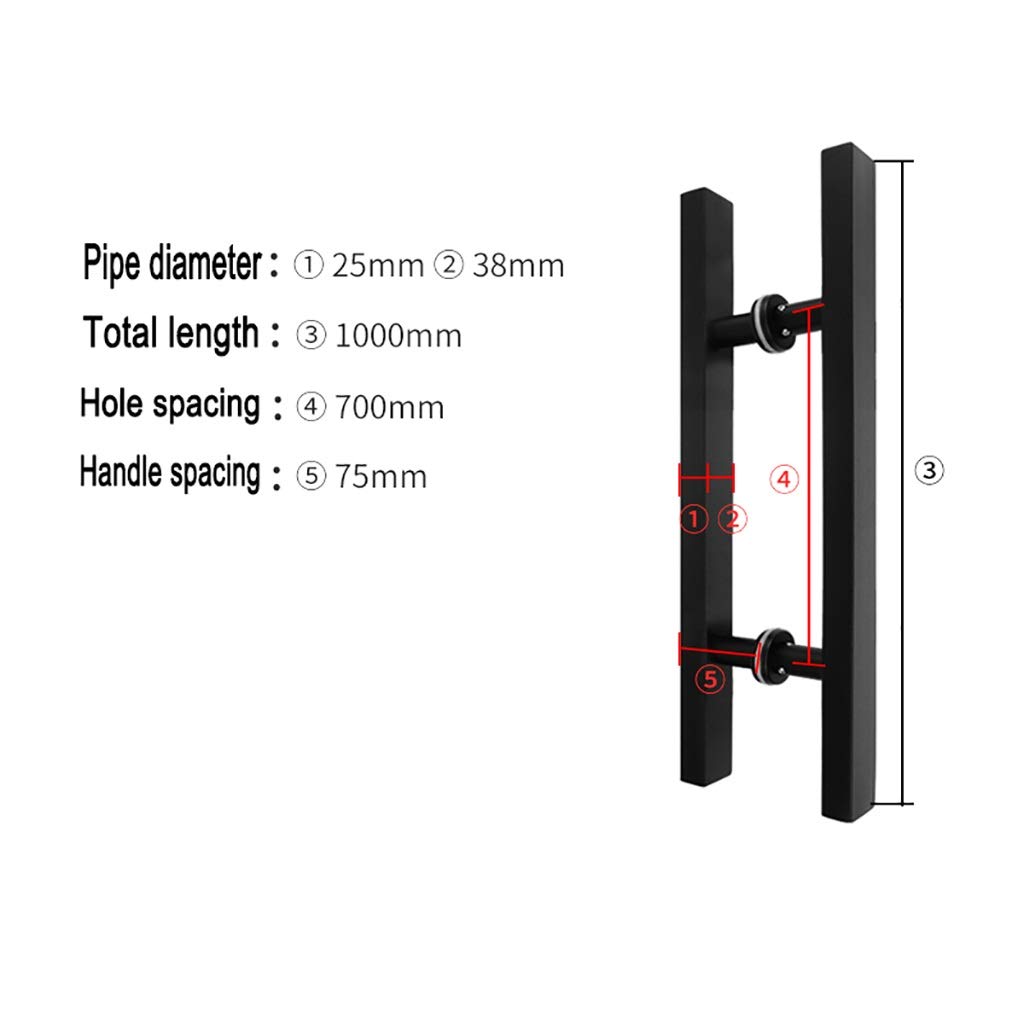 Maniglia per porta scorrevole per porta del fienile Maniglia per porta push-pull commerciale a tubo quadrato in acciaio inossidabile resistente/Maniglia per porta in vetro/Maniglia per porta