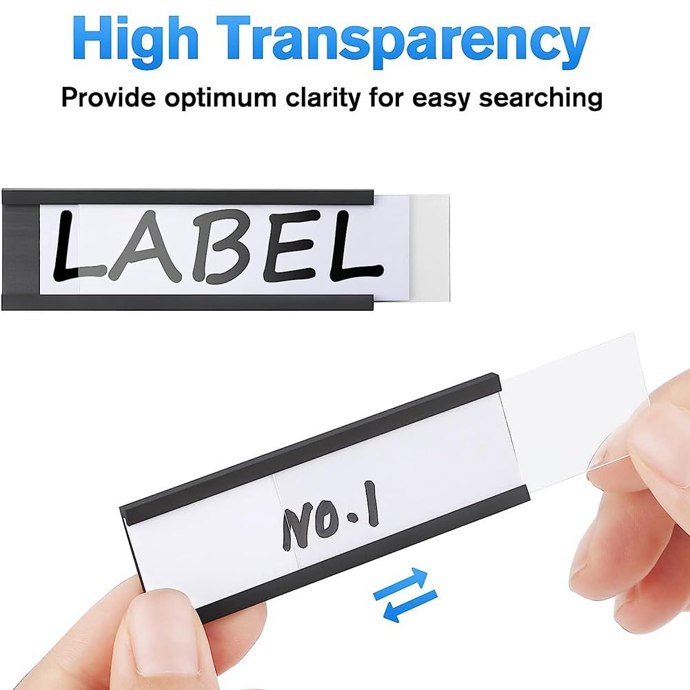 Etichette Magnetiche A Canale C - 50 Pezzi Con Pellicola Protettiva Per Organizzazione - Foto 8