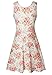 Measoul Womens Casual Fit and Flare Floral Sleeveless Party Evening Cocktail Dress,Beige,Medium