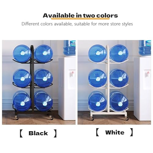 Porte-carafe à eau 5 gallons sur 4 roues, étagère robuste 2 ou 3 niveaux