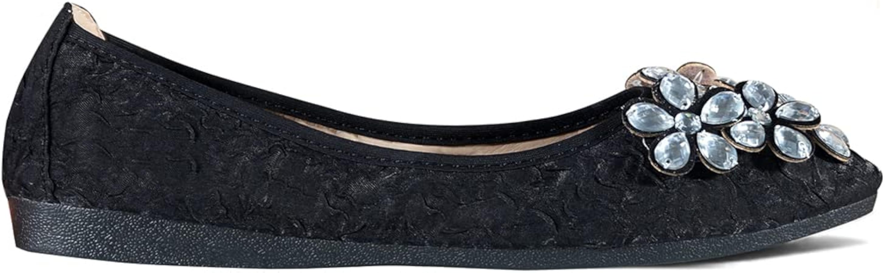Escarpins Plats Noirs ShoeDazzle 'Cathleen' Pailletés - Taille 12, Neufs En Boîte