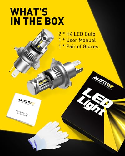 Image of AUXITO H4 Fog Light Bulb, 900% Brightness, CSP LED Chips Fog Lamps Replacement, Play and Plug, Pack of 2
