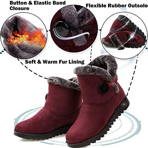 Zijrits Laarzen Dames Enkellaarsjes Winter – Bont Gevoerd, Leren Bovenwerk | Platte Hak, Antislip Zool | Retro Design Met Rits Aan De Zijkant | Comfortabel Voor Wandelen Rits Sluiting Zijkant