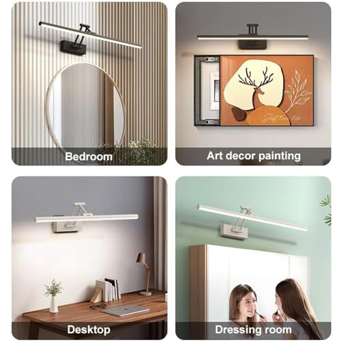 Luz de pared moderna para baño que elimina sombras con su eje ajustable de 50cm 6