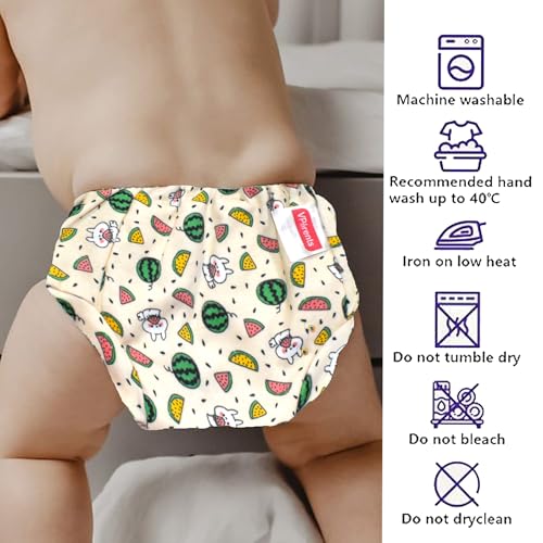 Image of VParents Padded Underwear for Babies and Toddlers with 3 Layers of Cotton Padding Potty Training Pull Up & Diaper-Free Time (3-4 Years) PO3 Fruit, Car & Heart Multicolour
