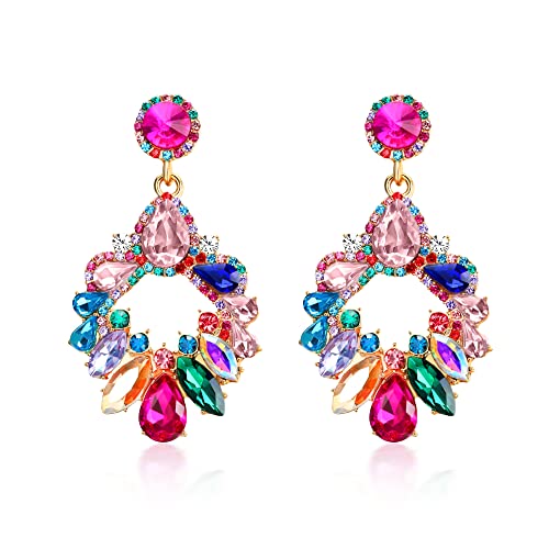 Dochais Ohrringe Damen Cristales Colores,Piercing Ring Zirkon Ohrringe...