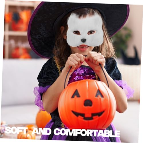 Costume de Renard Masque et Queue Accessoire Cosplay Halloween Blanc