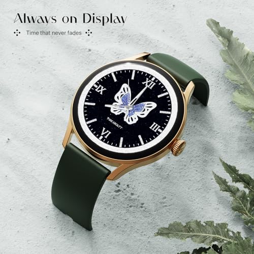 Image of Fire-Boltt Glitz Women Smart Watch with 1.19 inch AMOLED Display, Bluetooth Calling, Rotating Crown, Always On Display, 1000 Nits Brightness, IP68 Waterproof Soft Olive