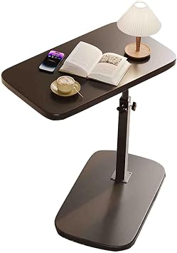 C Shaped End Table for Couch, C Table End Table with Adjustable Height,Laptop Desk for Living Room,Bedroom,Study and Small Spaces,Bedside TableBlack