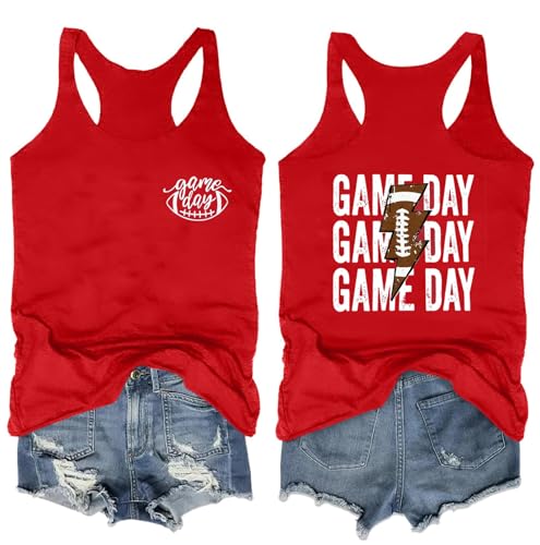 Game Day Football Tank Tops for Women Gameday Outfits Football Jerseys...