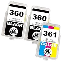 PIXUS 361 Color & 360 Black XL インク２セット Amazon.co.jp: GPC Image Flex キャノン 用 インク 360 361 BC