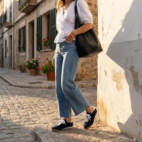 Image of CUSHIONAIRE Topcat Genuine Leather Suede Sneakers for Women, Lightweight Everyday Casual Womens Shoes with Retro Style and Cushioned Comfort