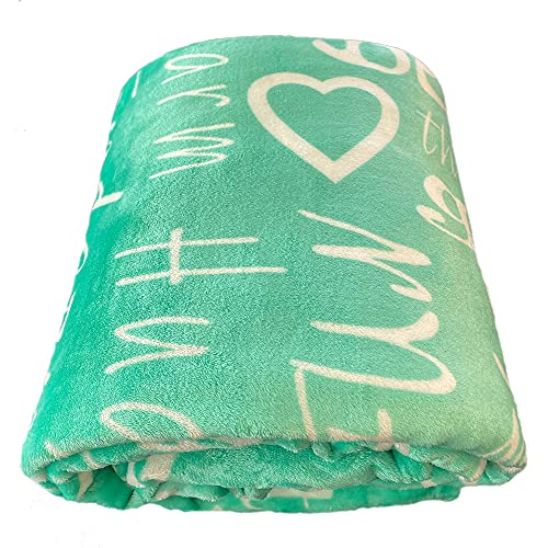 BlankieGram Grandmother Throw Blanket - Our Blankets and Throws Make The Ideal Gifts for Grandmother, Gifts for Women and for The Whole Family, Teal - Image 5
