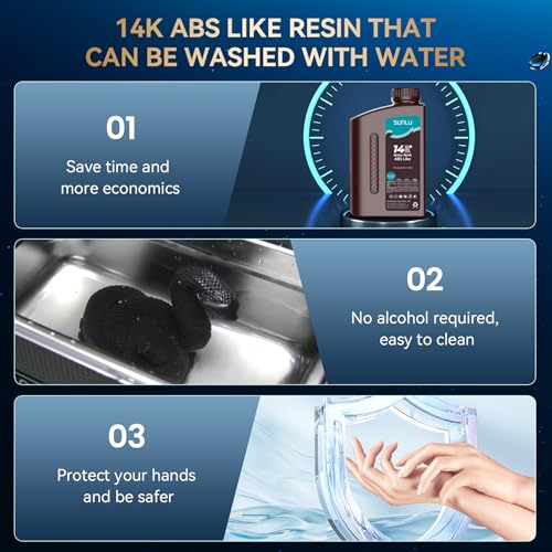 Image of SUNLU 14K Water-Wash ABS Resin 3000g, High Precision for Miniatures, Water-Washable & Tougher Than ABSLIKE Resin, Fast Curing for LCD /DLP /SLA 3D Printers, 3KG White