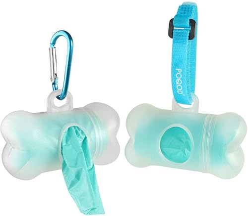 Miniatura 2 de POQOD Bolsas para excrementos de perro, bolsas de basura a prueba de fugas, bolsas de limpieza para mascotas, 9 rollos135 unidades, (morado) incluye