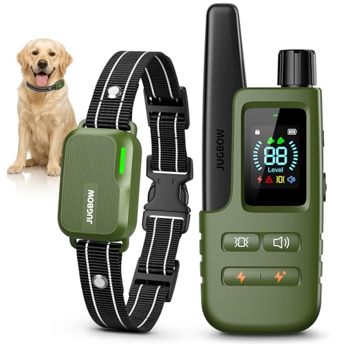 Jugbow Dog Shock Collar - 4500FT Dog Training Collar with Remote, IPX8 Waterproof Electric Dog Collar with 4 Training Modes, Security Lock, Rechargeab
