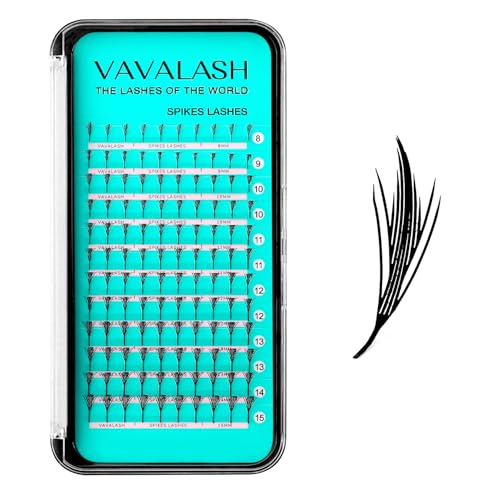 VAVALASH Anime Wing Lash Extensions,Premade Manga winged Lashes 0.07 C/D Curl, Natural Manga Lash Look Spire Eyelash Extensions,Comic winged Lash Extensions(Anime Wing-0.07-C-14mm)