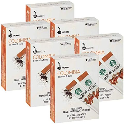 Starbucks VIA Instant Coffee, Colombia, 13 CT Pack - 6