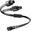 Y-Splitter for EUFY Outdoor Lights E22 and S4, Compatible with T8L02 T8L04, IP65 Waterproof, 1 Female to 2 Male, Black(B)