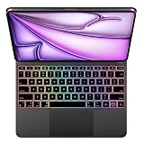 typecase Edge Pro Keyboard Case for iPad Air 13-inch M4/M3/M2 2026-2024 & iPad Pro 12.9-inch 6th-3rd Gen, Per-Key RGB Backlit, Magic-Style, Aluminum Body, Multi-Touch Trackpad, Space Black