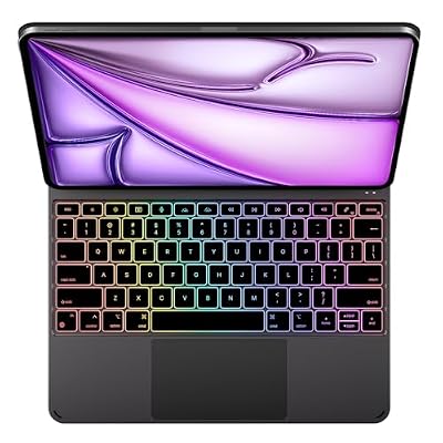 typecase Edge Pro Keyboard Case for iPad Air 13-inch M4/M3/M2 2026-2024 & iPad Pro 12.9-inch 6th-3rd Gen, Per-Key RGB Backlit, Magic-Style, Aluminum Body, Multi-Touch Trackpad, Space Black