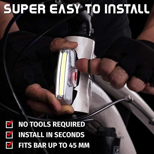Front Bike Light USB Rechargeable by Apace - Powerful LED Bicycle Headlight Safety Cycle Lights - Super Bright 200 Lumens Output for Optimum Cycling Visibility