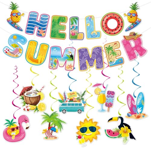 Pool Party Decorations, Kaluofan 29PCS Hawaiian Party Decorations