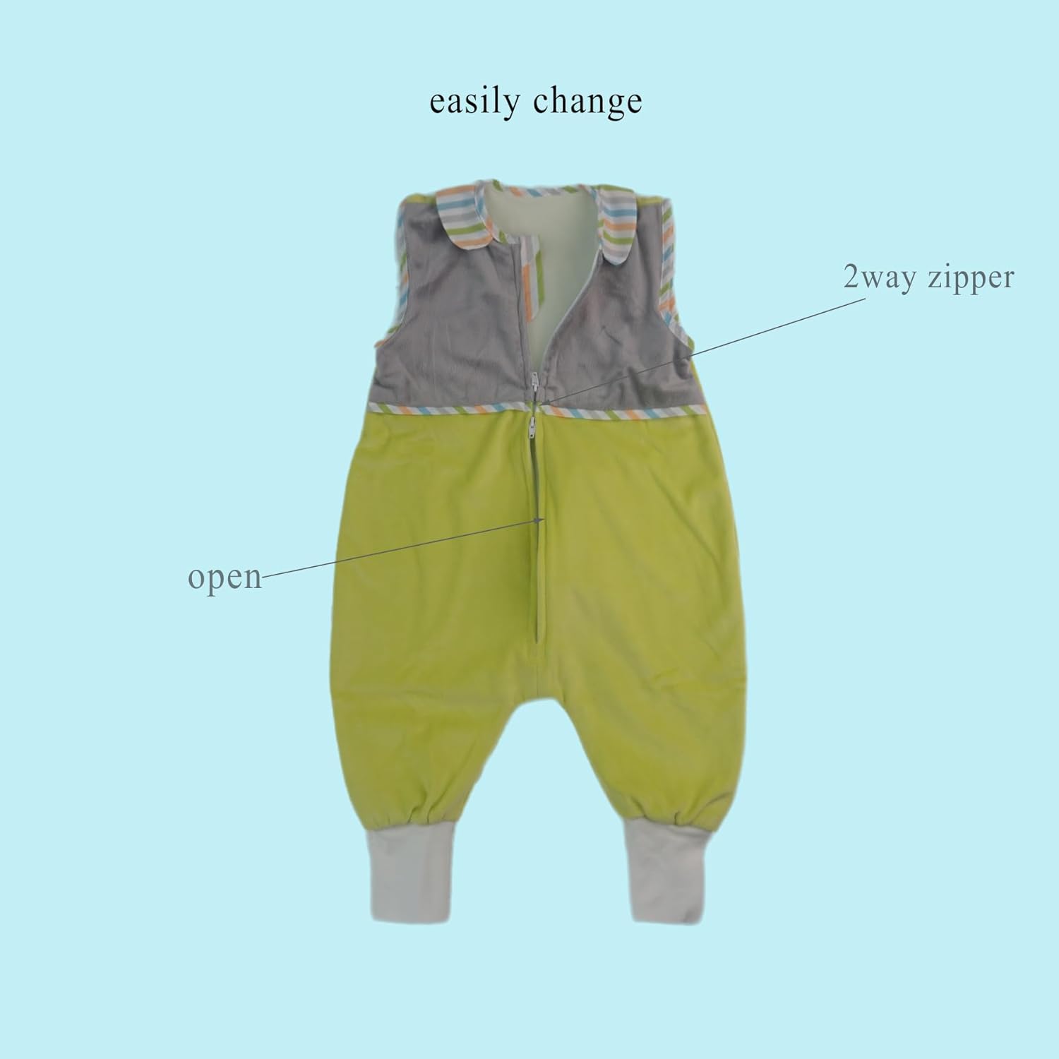 Toddler Sleeping Sack with Feet (4-7T) | 1.5 TOG Baby Wearable Blanket with Legs | Soft Velour Baby Sleep Bag | Walking Sleep Sack for Active Kids | Breathable Cotton Lining | Machine Washable