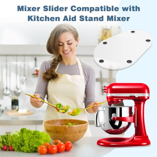 Image of Mixer Slider Mat for Kitchen Aid 6-8 Qt Bowl Lift Stand Mixer, Sliding Tray Mixer Sliders for Kitchenaid Mixer, Kitchen Aid Accessories and Attachments, Countertop Storage, Clear
