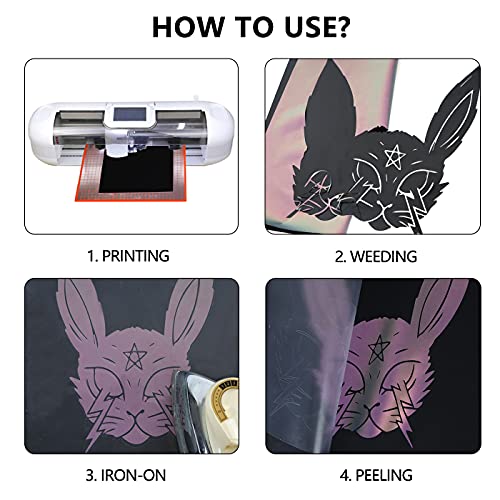 Image of Guangyintong Chameleon HTV Rolls, 12 inch x 8ft Purple to Green Iron on Vinyl for T-Shirts, Changing Color Heat Transfer Vinyl for All Cutter Machines, Easy to Cut & Weed for DIY Design