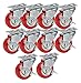 Guuisad Roulettes pivotantes, 10pcs Mute Roues de roulettes avec freins Meubles de polyuréthane Rouleau Petite roulette pivotante Roues de remplacement Roues Roues de remplacement pour le banc de char